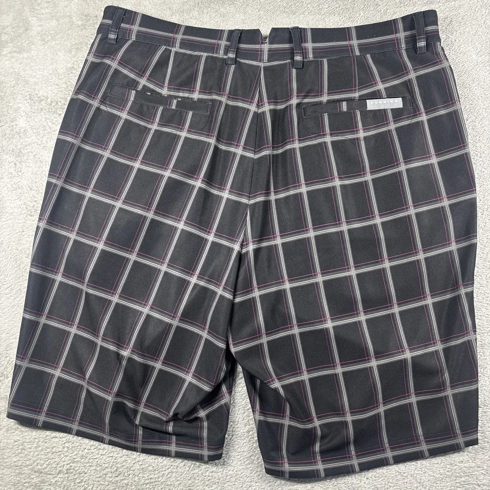 Dunning Golf Shorts Black Pink PlaidChino Flat Front Men's Size 36